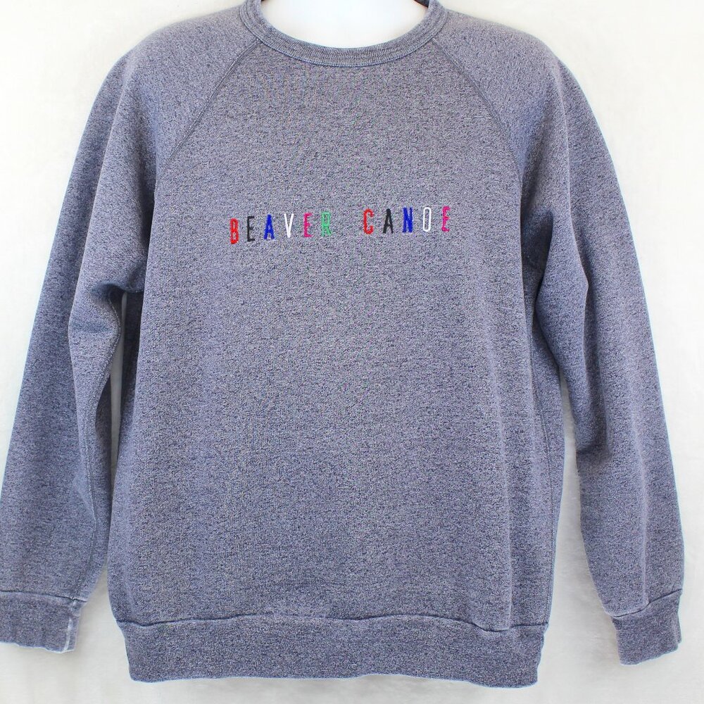 Rare Vintage Beaver Canoe Multi Embroidered Logo Sweatshirt (XL)